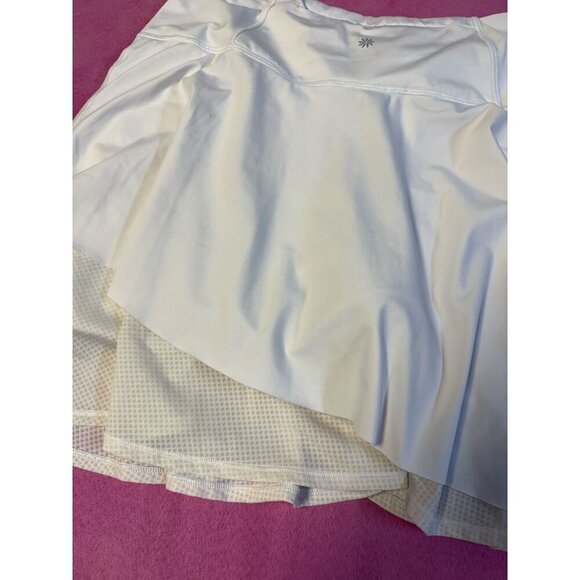 ATHLETA ACE MESH SKORT TENNIS~GOLF~RUN BRIGHT WHITE WICKING SHORTS~1X - Picture 5 of 5